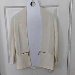 Ivanka Trump Zipper Detail Open Cardigan